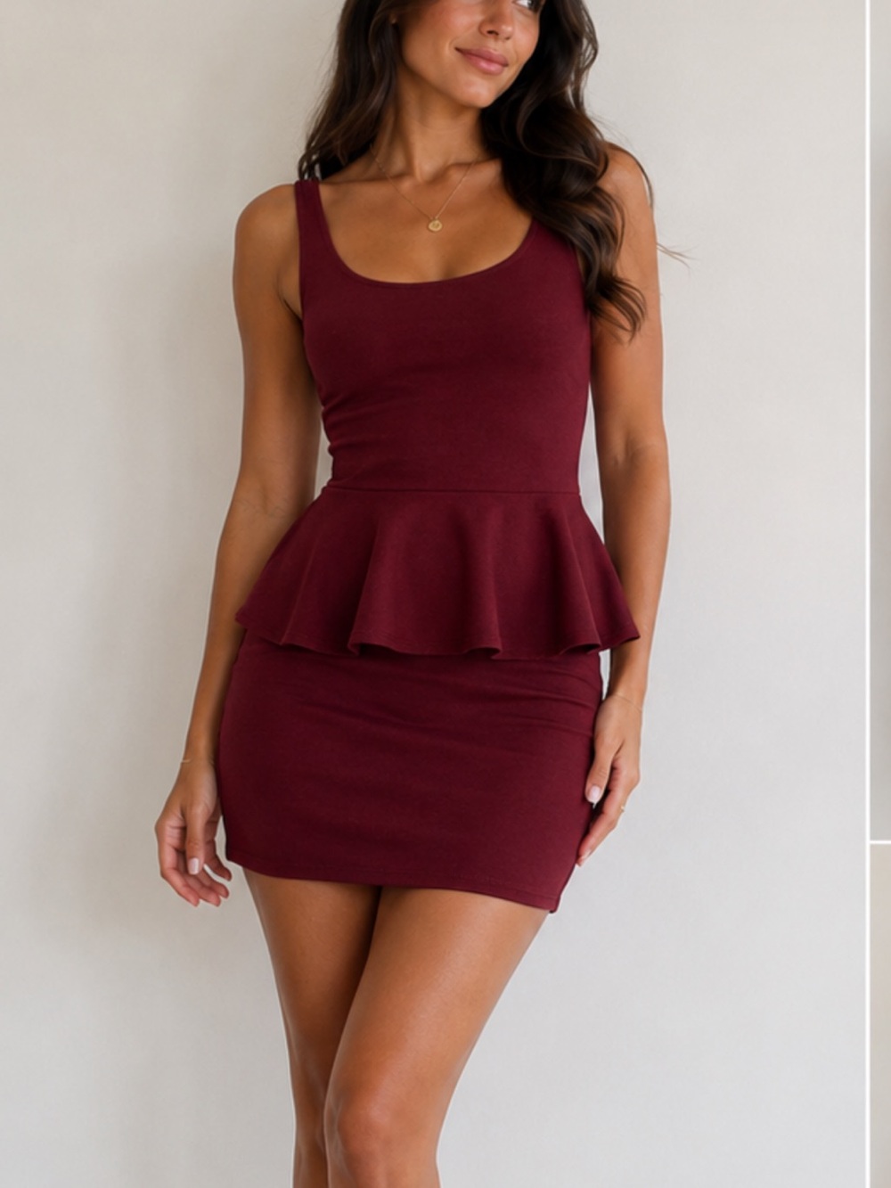 Burgundy Mini Dress